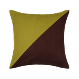 20" X 20" Duo Olive Green & Brown Throw Pillow Cover
