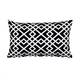 Black and White Lattice Decorative Throw Pillow Cover