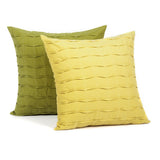 Olive Green Hand Crafted Pintuck Accent Pillow Cover