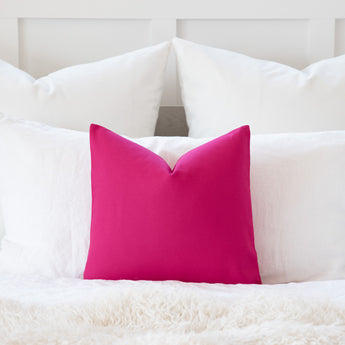 Solid Hot Pink / Barbie Pink Throw Pillow Cover