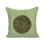 16" X 16" Sage & Olive Green Flower Frill Suede Accent/Throw Pillow Cover