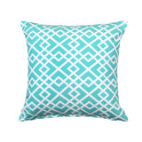 "ShaSha" Aqua & White Lattice Decorative Throw Pillow Cover