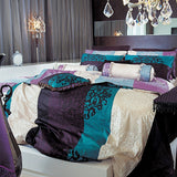 Turquoise & Purple Damask 4 PCS Sheet Set