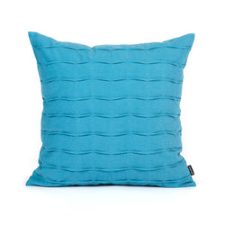 Aqua Blue Hand Crafted Pintuck Accent Throw Pillow Cover