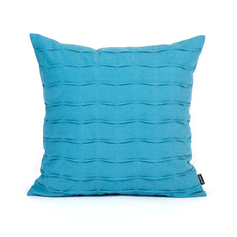 Aqua Blue Hand Crafted Pintuck Accent Throw Pillow Cover