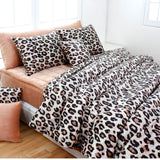 Beige Brown Leopard Microfiber Duvet Cover Set
