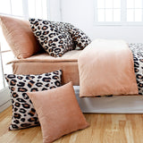 Beige Brown Leopard Microfiber Duvet Cover Set