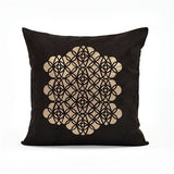 20" X 20" Black & Gold Suede Throw Pillow Cover