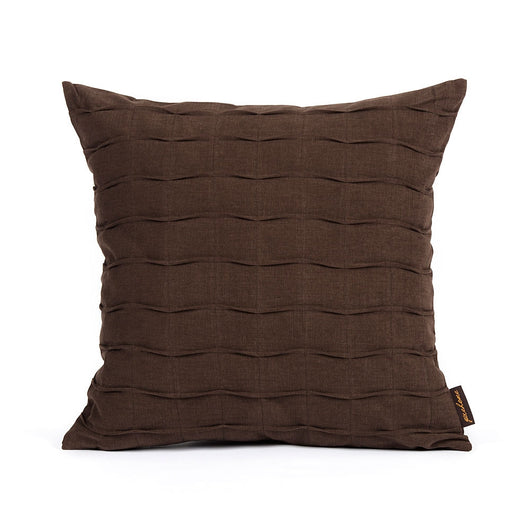 Dark Brown Hand Crafted Pintuck Accent Throw Pillow Cover