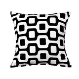 "Bainz" Black & White Throw Pillow Cover