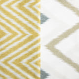 Modern White Yellow and Gray Zigzag Duvet Cover Set