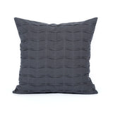 Charcoal Gray Hand Crafted Pintuck Accent Throw Pillow Cover