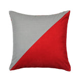 20" X 20" Duo  Red & Grey Throw Pillow Cover