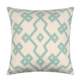 18" x 18" Embroidered Cotton Geometric Powder Blue Throw Pillow Cover