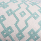 18" x 18" Embroidered Cotton Geometric Powder Blue Throw Pillow Cover
