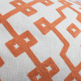 18" x 18" Embroidered Cotton Geometric Peach Orange Throw Pillow Cover
