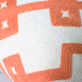18" x 18" Embroidered Cotton Geometric Peach Orange Throw Pillow Cover