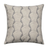18" x 18" Embroidered Cotton Modern Gray & White Throw Pillow Cover