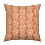 18" x 18" Embroidered Cotton Modern Peach Orange & White Throw Pillow Cover