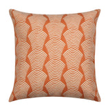 18" x 18" Embroidered Cotton Modern Peach Orange & White Throw Pillow Cover
