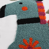 18" x 18" Embroidered Cotton Teal & Orange Pony Throw Pillow Cover