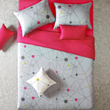 20" x 54" Gray & Hot Pink Geo Body Pillow Cover