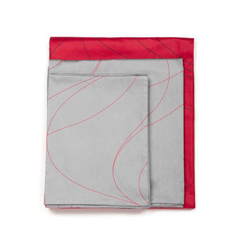 820TC Modern Red & Gray Swirl Pattern 4 PCS Sheet Set