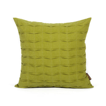 Olive Green Hand Crafted Pintuck Accent Pillow Cover