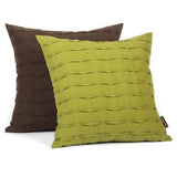 Olive Green Hand Crafted Pintuck Accent Pillow Cover