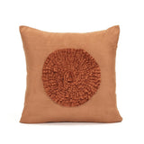 16" X 16" Orange & Persimmon Flower Frill Suede Throw Pillow Cover