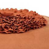 16" X 16" Orange & Persimmon Flower Frill Suede Throw Pillow Cover