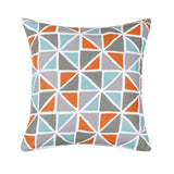 20" X 20" Powder Blue & Orange Triangle Pattern Pillow Cover