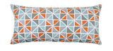 20" X 54" Powder Blue & Orange Triangle Pattern Body Pillow Cover