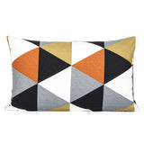 Modern Gray and Persimmon Triangle Pattern Throw Pillow Cover