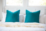 Sateen Solid Turquoise / Teal Blue throw Pillow Cover