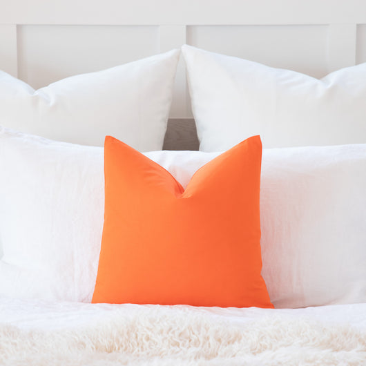 Solid Orange Throw Pillow Cover