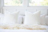 Solid Off White Cream Decorative Throw Pillow Cover