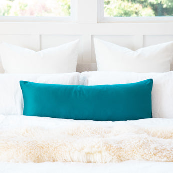 Solid Soft Sateen Teal Turquoise Long Maternity Pregnancy Body Pillow Cover 14