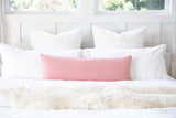 Solid Baby Peach Pink Maternity Long Bolster Body Pillow Cover