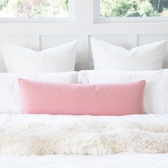 Solid Baby Peach Pink Maternity Long Bolster Body Pillow Cover