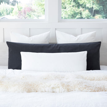 Solid White Maternity Long Bolster Body Pillow Cover