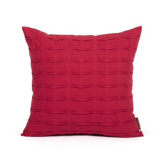 Red Hand Crafted Pintuck Accent Throw Pillow Cover