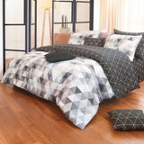 20" x 20" Sateen Charcoal & White Triangle Pattern Pillow Cover