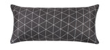 20" x 54" Sateen Charcoal & White Triangle Pattern Body Pillow Cover