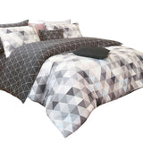 20" x 20" Sateen Charcoal Gray Triangle Pattern Pillow Cover
