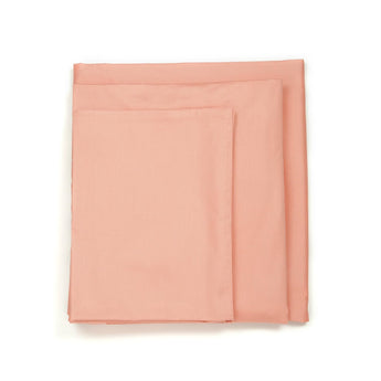 Cotton Solid Peach 4PCS Sheet Set / Fitted Sheet, Flat Sheet, Pillow Covers