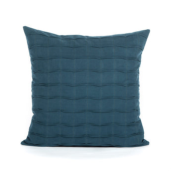 Navy / Dark Blue Hand Crafted Pintuck Accent Throw Pillow Cover