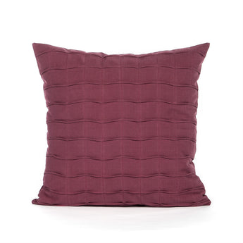 Dusty Red Hand Crafted Pintuck Accent Throw Pillow Cover