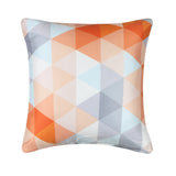 20" X 20" Sateen Gray & Orange Triangle Pattern Pillow Cover