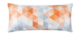 20" X 54" Sateen Gray & Orange Triangle Pattern Oversized Euro Sham Pillow Cover